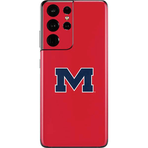 University of Mississippi Ole Miss Logo Red Galaxy S21 Ultra 5G Skin